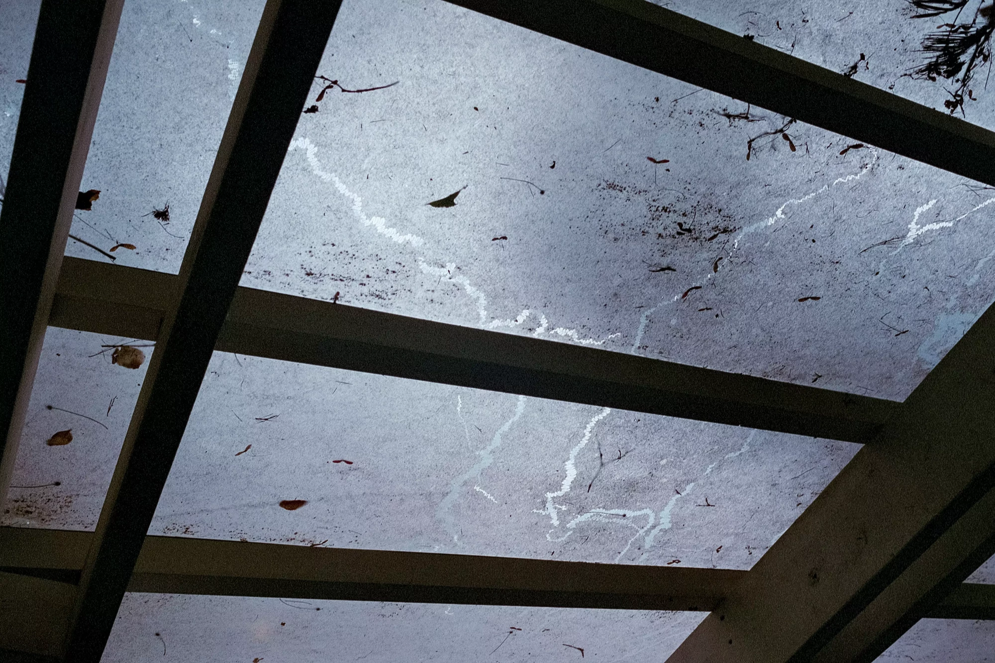 Close up of water damage on a ceiling interior view