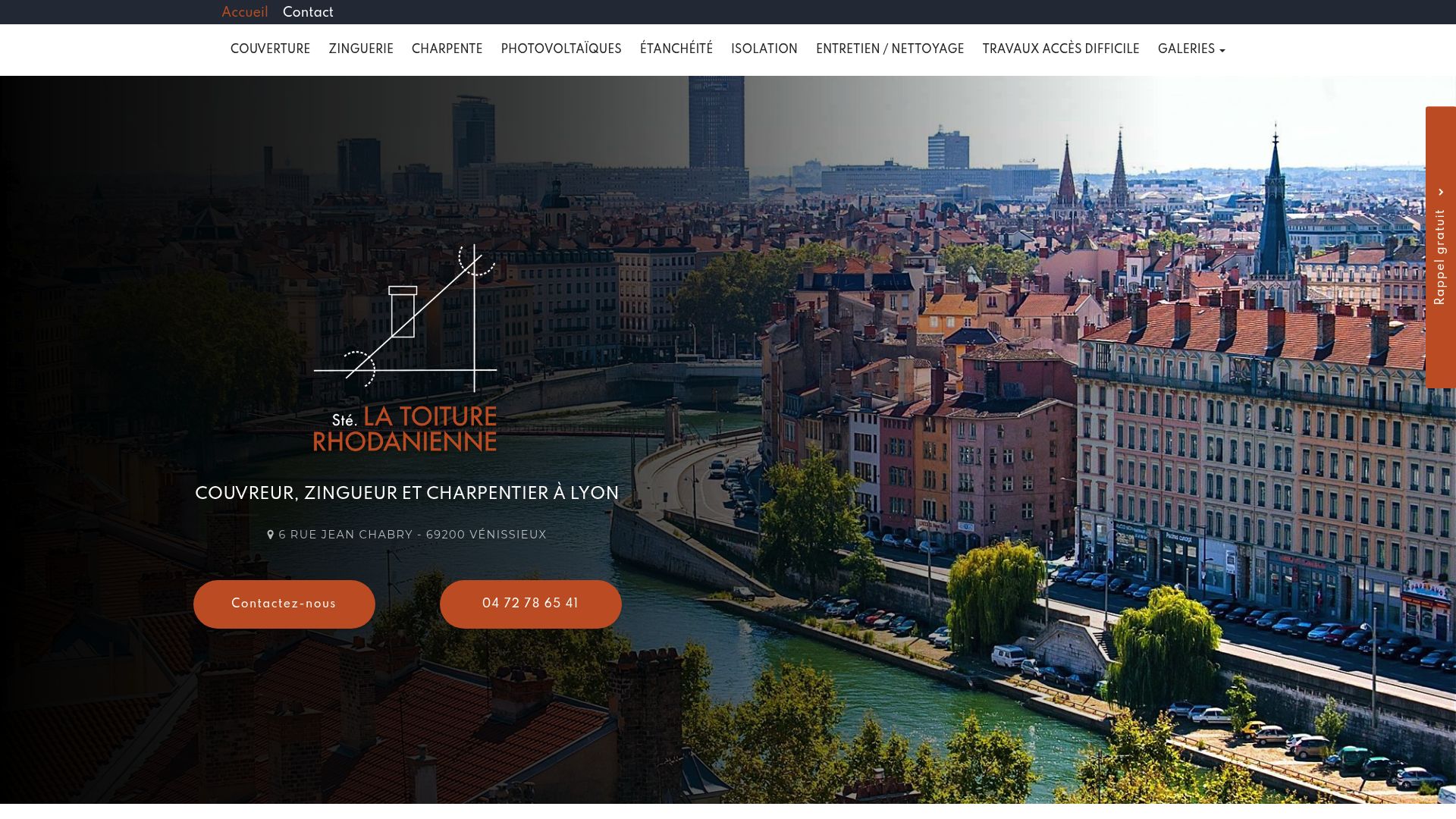 Website screenshot of Isola Rhône-Alpes showing their maintenance service page with a focus on diagnosis