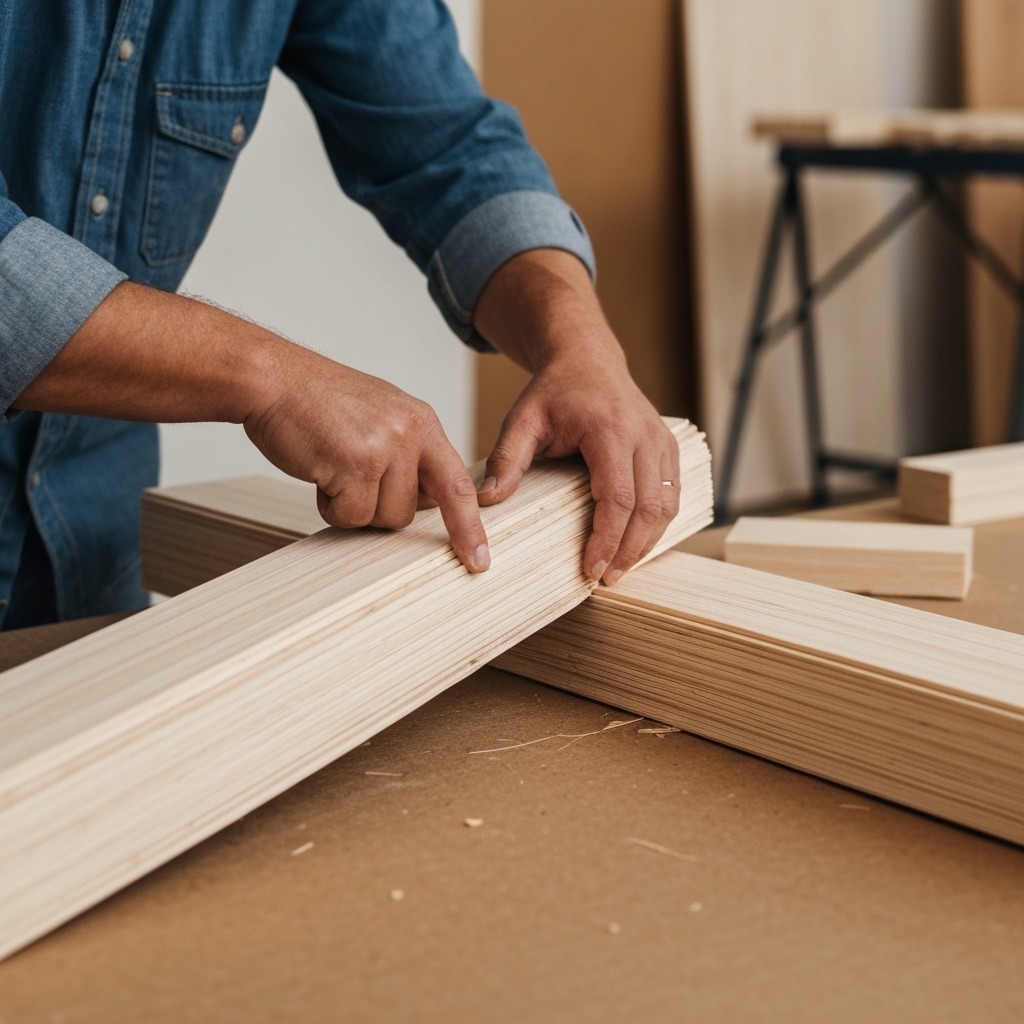 Artisan couvreur manipulant des panneaux de laine de bois sur un chantier de toiture, environnement professionnel avec charpente visible en arrière-plan