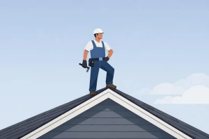 Expert couvreur d'une entreprise de rénovation toiture à Vénissieux, illustrant la qualité des travaux.